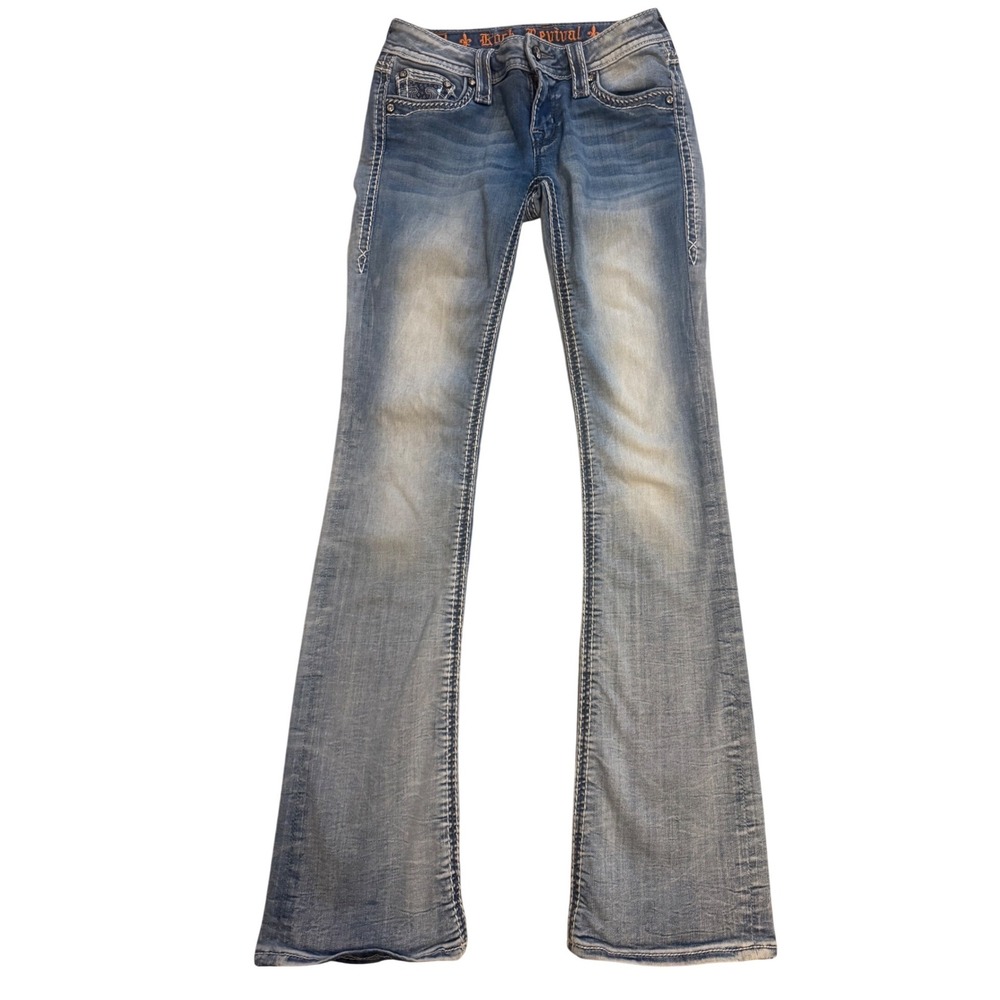 Rock Revival Nadja B2 Bootcut Jeans Pre-Loved Women's 26 Blue Bling Y2K RJ8535B2